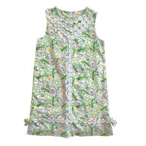 Vintage Lilly Pulitzer Shift Dress White Green Queen Of Green GIRLS size 10
